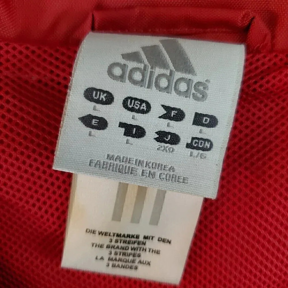 Men's ADIDAS Red White Windbreaker SZ L Large Nebraska Cornhuskers Football - Picture 7 of 13